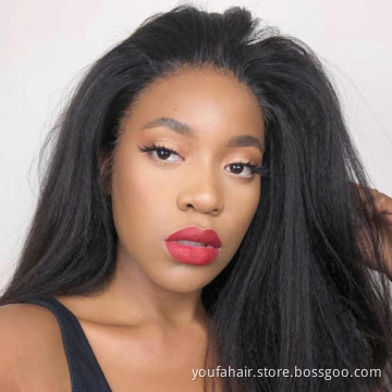 Wholesale 100% Brazilian Human Hair Wigs HD Lace Front Kinky Straight Virgin Human Hair Wig Glueless Light Transparent Lace Wigs